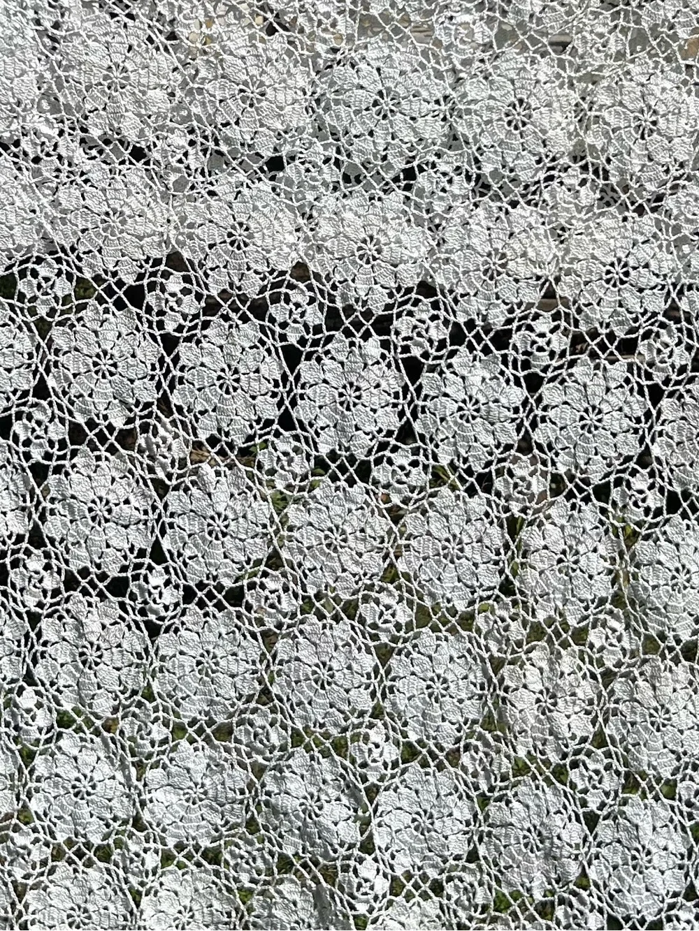 Vintage Bedspread Handmade White Crochet Lace Coverlet Tablecloth 58x79